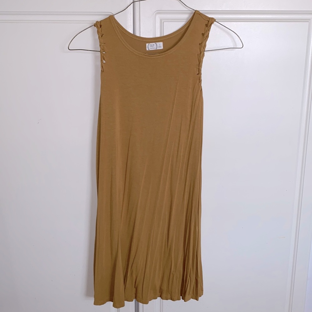 Maurice’s size small, gold, sleeveless dress.